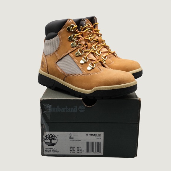 Timberland Other - Timberland Field Boot Kids Size 3 Wheat Nubuck Mesh Rugged Outdoor 44793